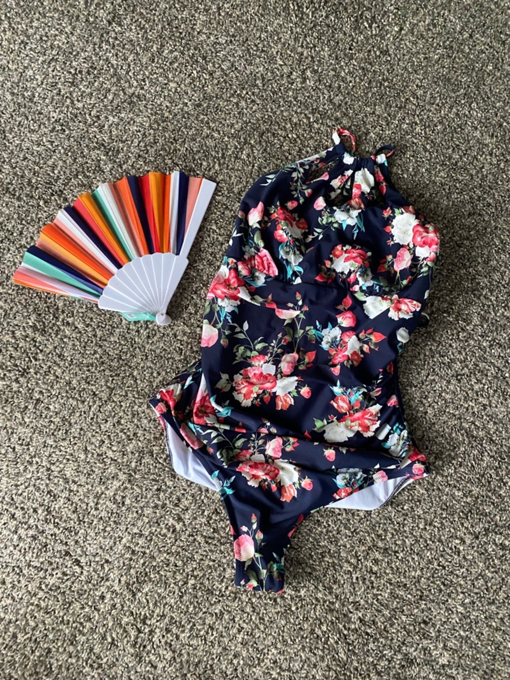 Navy Floral One-Piece Swimsuit